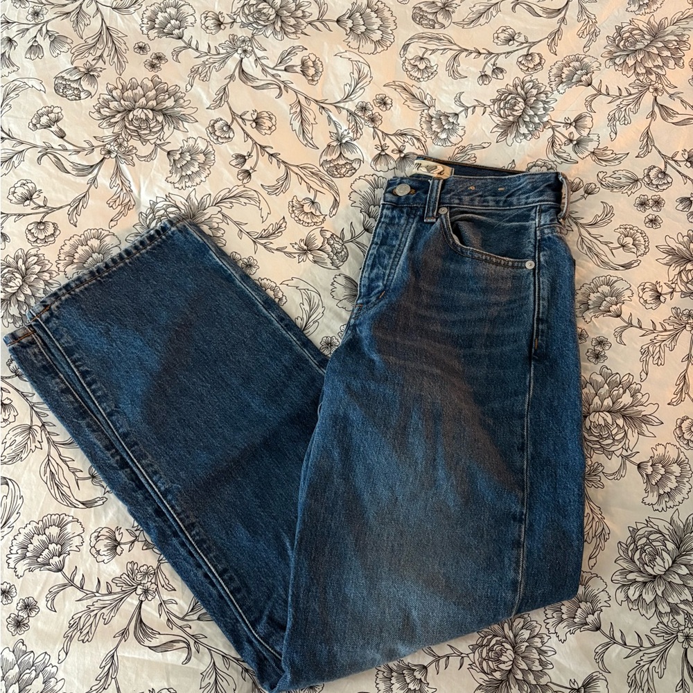 Madewell Low-Rise Straight Blue Jeans